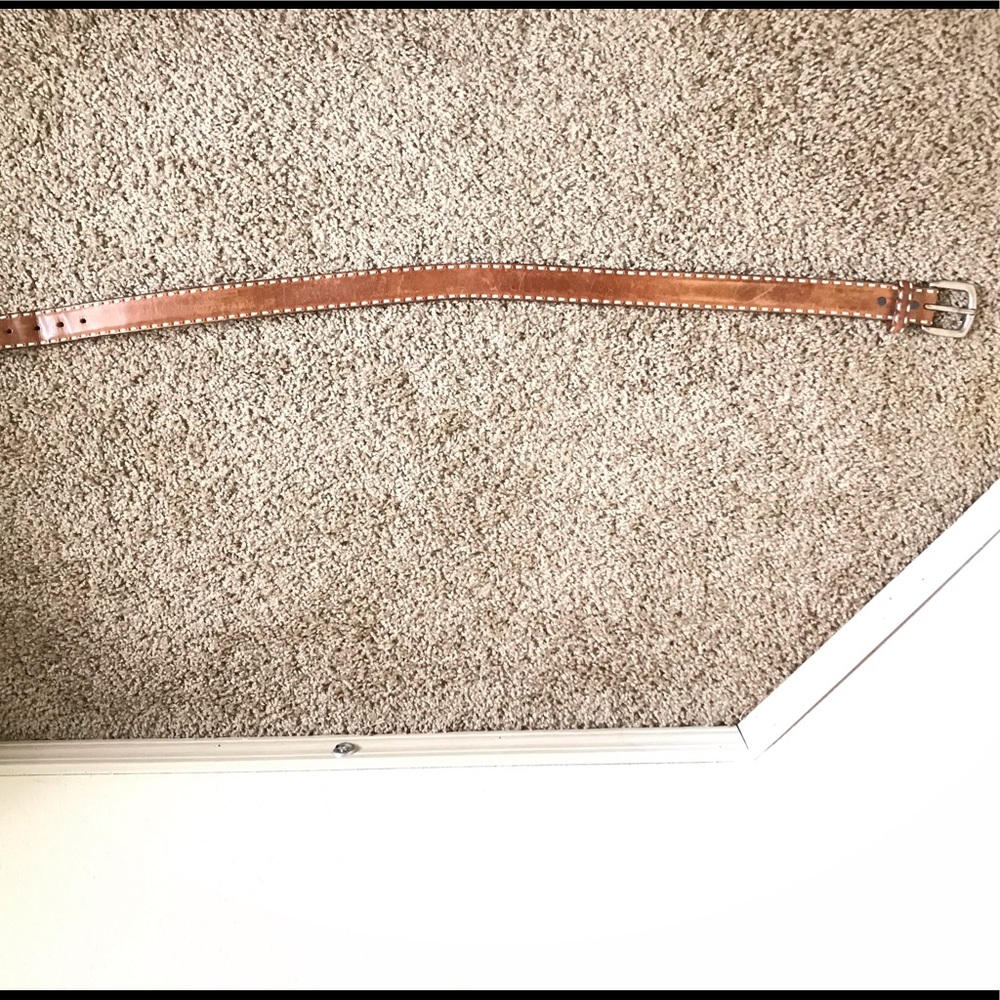 Brown with white stitch men’s belt